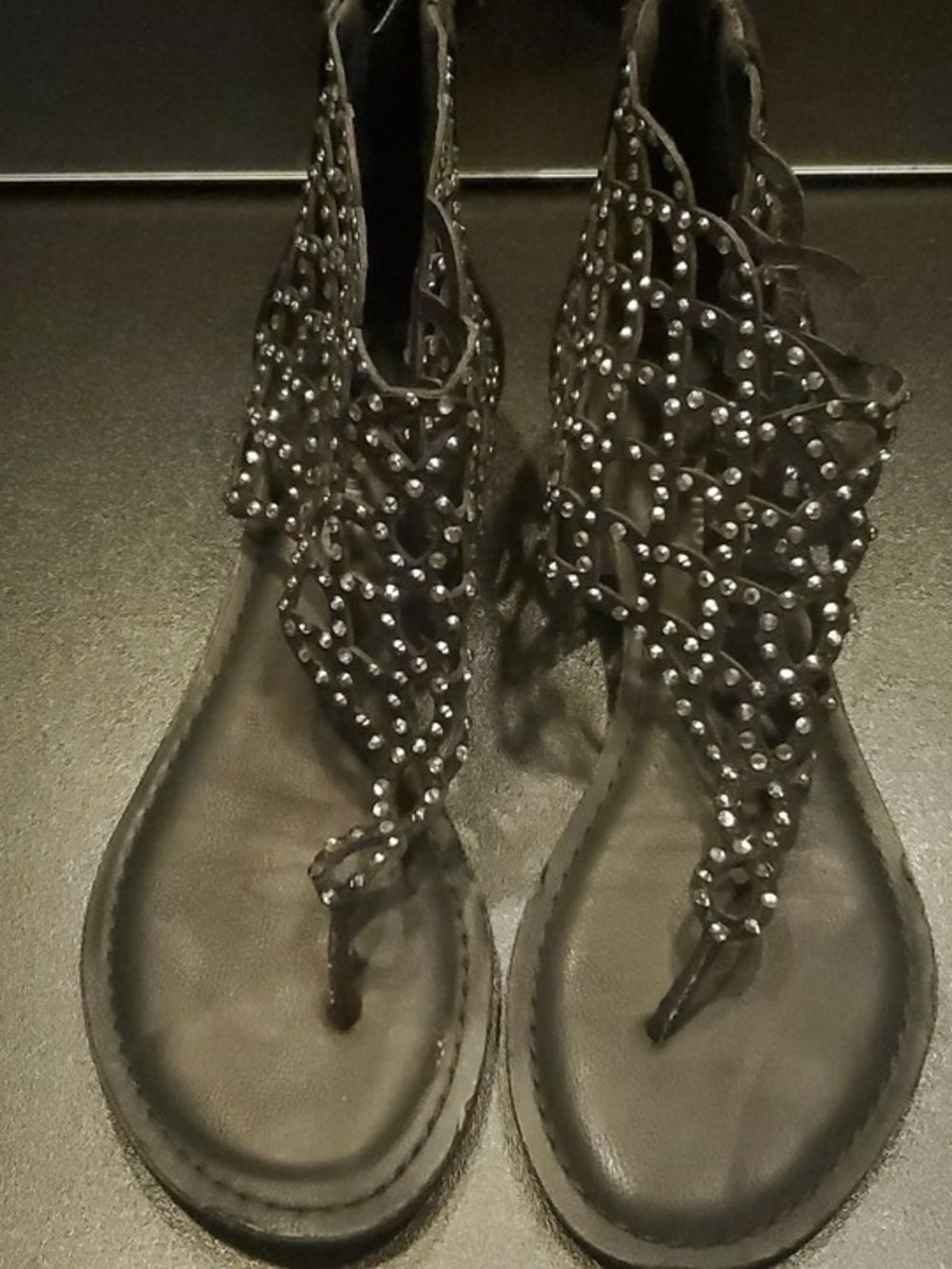 Zigi Soho Studded Black Women's Gladiator Sandals 9.5